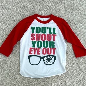 American Apparel Red and White Graphic Long Sleeve Tee ( Etsy purchase )